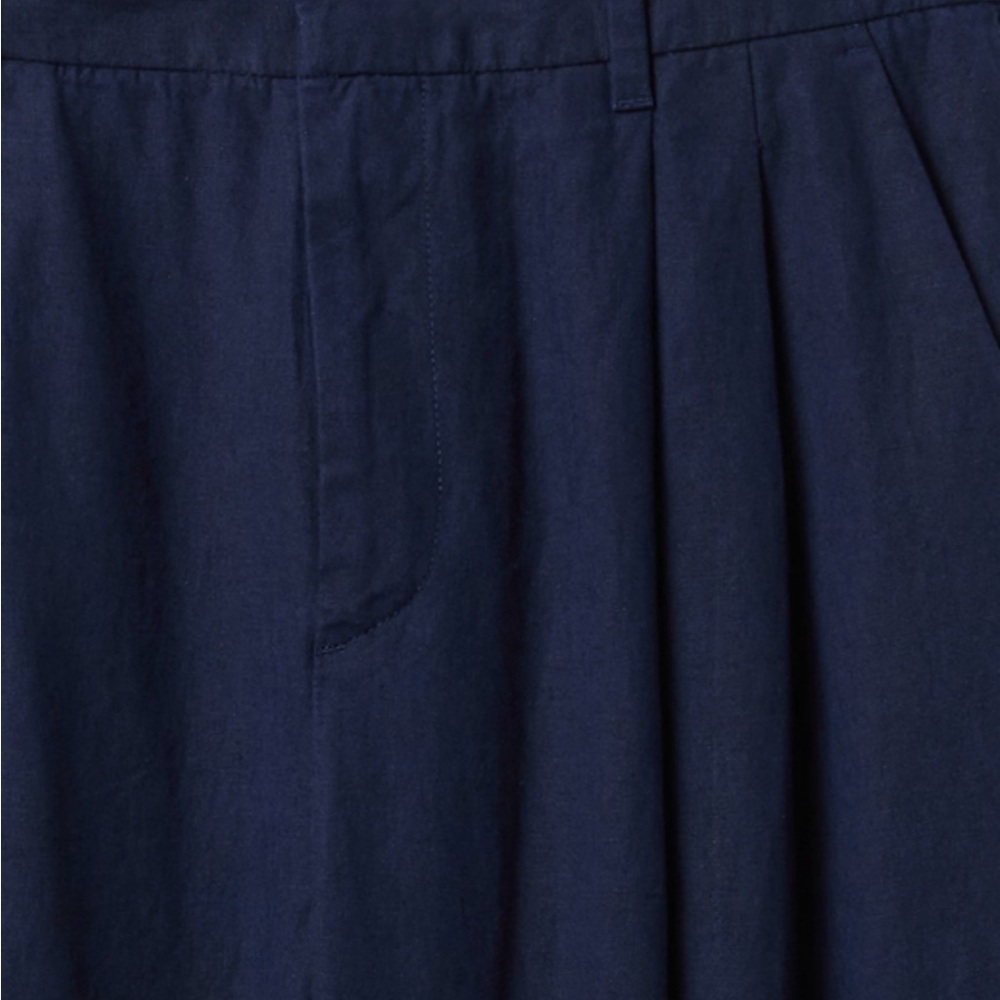 GAP 365 High Rise Wide-Leg Linen Blend Trouser Pants Navy - Picture 4 of 7